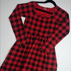 Old Navy Red and Black Buffalo Plaid Dress